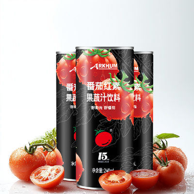 calidad Jugo de frutas de tomate 100% natural con 12,4 g de carbohidratos 6 mg de sodio fábrica
